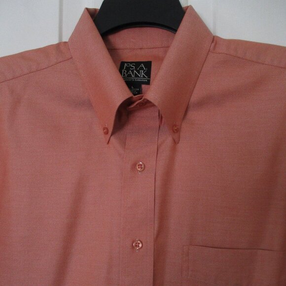 Jos. A. Bank Travelers Mens L/S Peach Cotton Button Down Dress Shirt NWOT- 17/34 - Picture 1 of 2